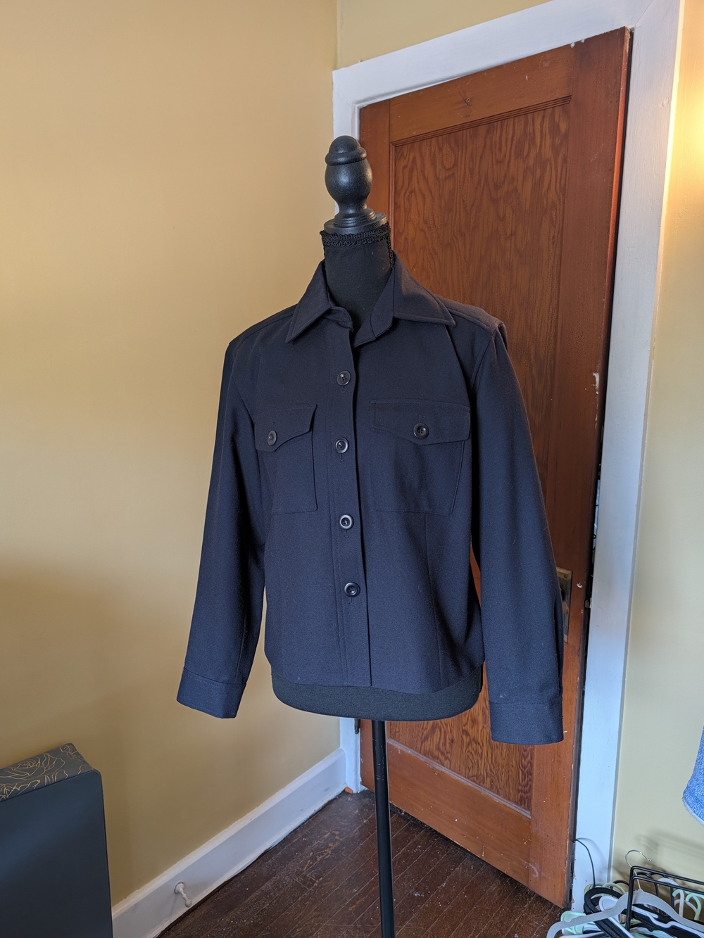 Talbots Navy Button-Front Women's Shaket